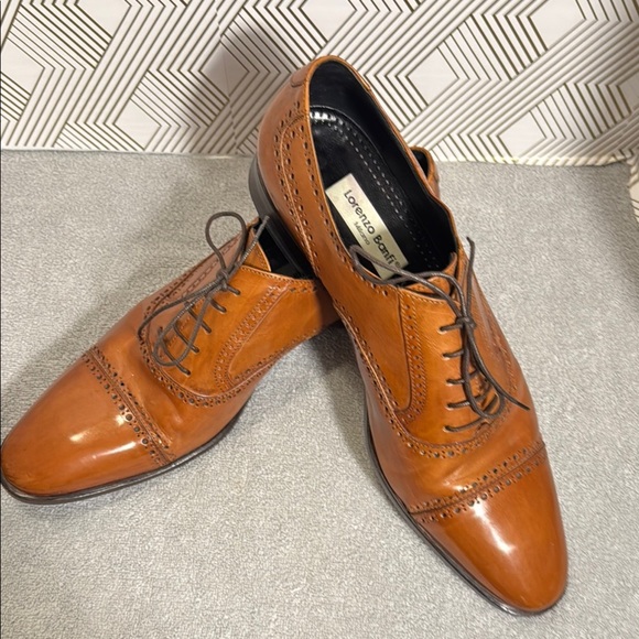 Lorenzo Banfi Men's Brown Leather Dress Shoes Men’s size 12 M made in Italy - Picture 1 of 13